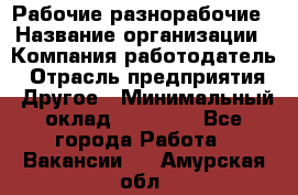 Рабочие разнорабочие › Название организации ­ Компания-работодатель › Отрасль предприятия ­ Другое › Минимальный оклад ­ 40 000 - Все города Работа » Вакансии   . Амурская обл.